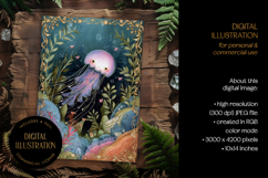 Underwater Jellyfish Illustration Product Image 1