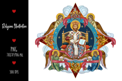 christening, vintage, religious, heaven, communion, faith, sacrament, saviour, epiphany, christian, evangelical, orthodox, greek, art, saint, holy, king, baptism, confirmation, angels, religion, sky, illustration, god, blessing, byzantine