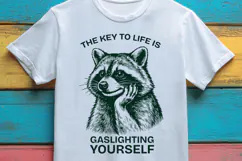 The Key To Life Is Gaslighting Yourself Raccoon SVG Product Image 3