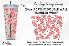 Key To My Heart Starbucks No Gap 24oz Acrylic Tumbler Wrap Product Image 1