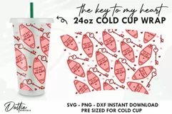 Key To My Heart No Gap Starbucks Wrap SVG | 24oz Cold Cup Product Image 1