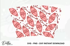 Key To My Heart No Gap Starbucks Wrap SVG | 24oz Cold Cup Product Image 2