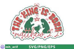 The King Is Born SVG Christian Christmas Quote Nativity Product Image 4