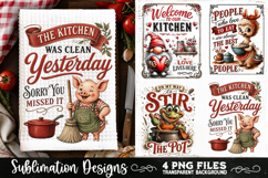 Funny Kitchen Towel 4 PNG Retro PNG Sublimation Product Image 4