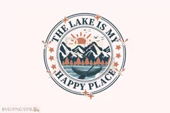 The Lake is My Happy Place SVG T-shirt Design Product Image 1