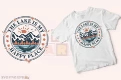 The Lake is My Happy Place SVG T-shirt Design Product Image 2
