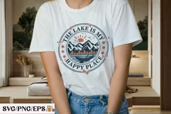 The Lake is My Happy Place SVG T-shirt Design Product Image 3