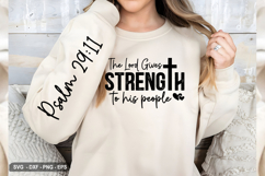 The Lord Gives Strength - Christian Sleeve T-Shirt Design Product Image 3