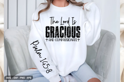 The Lord Is Gracious And- Christian Sleeve T-Shirt Design Product Image 3