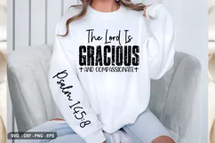 The Lord Is Gracious And- Christian Sleeve T-Shirt Design Product Image 3