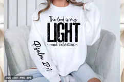The Lord Is My Light And - Christian Sleeve T-Shirt Design Product Image 3