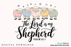 The Lord Is My Shepherd PNG, Easter Sublimation PNG Product Image 1