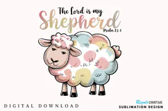 The Lord Is my Shepherd PNG, Christian Easter PNG Product Image 1