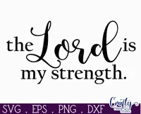 Christian Farmhouse Round Sign, The Lord Is My Strength Svg Product Image 2