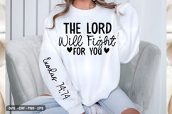 The Lord Will Fight - Christian Sleeve T-Shirt Design Product Image 3