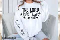The Lord Will Fight - Christian Sleeve T-Shirt Design Product Image 3