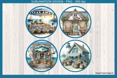 Lucky Fisher Coasters Nautical Coastal Sublimation Png Product Image 1