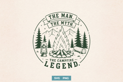 Campfire Legend SVG for Cricut, The Man The Myth The Legend Product Image 1