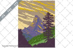 The Matterhorn in Zermatt Switzerland WPA Art Deco Poster Product Image 1