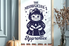 Retro Halloween Cat SVG, Vintage Meowgician's Apprentice Png Product Image 1
