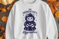 Retro Halloween Cat SVG, Vintage Meowgician's Apprentice Png Product Image 3