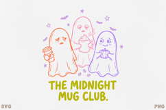 Cute Halloween Ghost Coffee SVG PNG Spooky Design Product Image 1