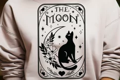 the moon floral moon and cat tarot card on shirt