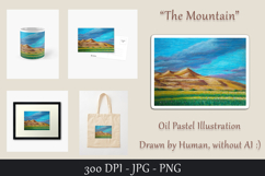"The Mountain" Illustration Oil Pastel Painting Product Image 1