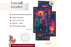 The Neon Mirage Tarot Cards Synthwave Major Arcana Product Image 2