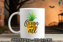 The Ocean Cures All Summer Design PNG File