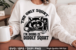 The Only Squat I'm Doing SVG -Vintage Funny Raccoon Design Product Image 1