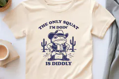 Cowboy Frog SVG PNG | The Only Squat I'm Doin' Is Diddly Product Image 3