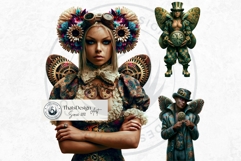 Papier Mache Steampunk Rococo Fairy Clipart Set Product Image 10