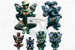 Papier Mache Rococo Fairy Fantasy Clipart Set Product Image 11