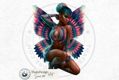Dark Neon Fairy Clipart Cyberpunk Fae PNG Set Product Image 12