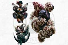 Papier Mache Rococo Fairy Fantasy Clipart Set Product Image 12