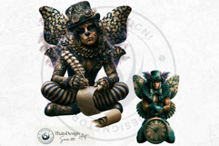 Papier Mache Steampunk Rococo Fairy Clipart Set Product Image 12