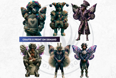 Papier Mache Steampunk Rococo Fairy Clipart Set Product Image 13