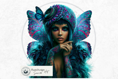Dark Neon Fairy Clipart Cyberpunk Fae PNG Set Product Image 14