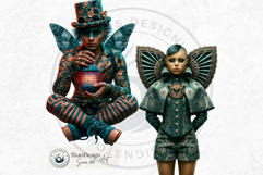 Papier Mache Steampunk Rococo Fairy Clipart Set Product Image 14