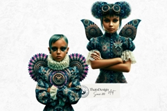 Papier Mache Steampunk Rococo Fairy Clipart Set Product Image 16