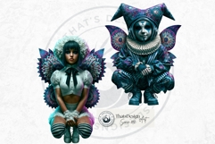 Papier Mache Rococo Fairy Fantasy Clipart Set Product Image 16
