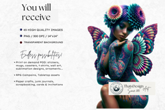 Dark Neon Fairy Clipart Cyberpunk Fae PNG Set Product Image 2
