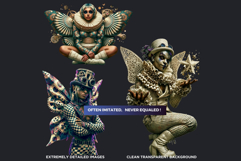 Papier Mache Steampunk Rococo Fairy Clipart Set Product Image 3