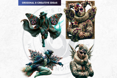 Papier Mache Rococo Fairy Fantasy Clipart Set Product Image 5