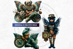 Papier Mache Steampunk Rococo Fairy Clipart Set Product Image 6