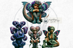 Papier Mache Rococo Fairy Fantasy Clipart Set Product Image 6