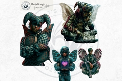 Papier Mache Steampunk Rococo Fairy Clipart Set Product Image 8