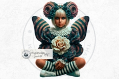 Papier Mache Steampunk Rococo Fairy Clipart Set Product Image 9