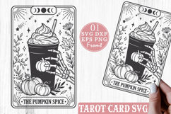 The Pumpkin Spice Tarot Card SVG, Halloween Bookmark Cut Fil Product Image 1